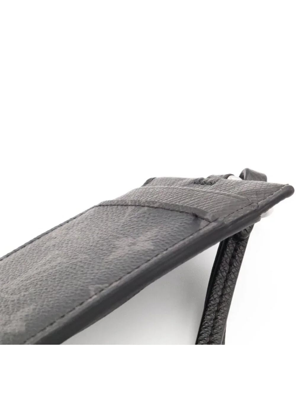 Louis Vuitton Monogram Eclipse Card Folder Holder Slot Pass Case with Neck Strap